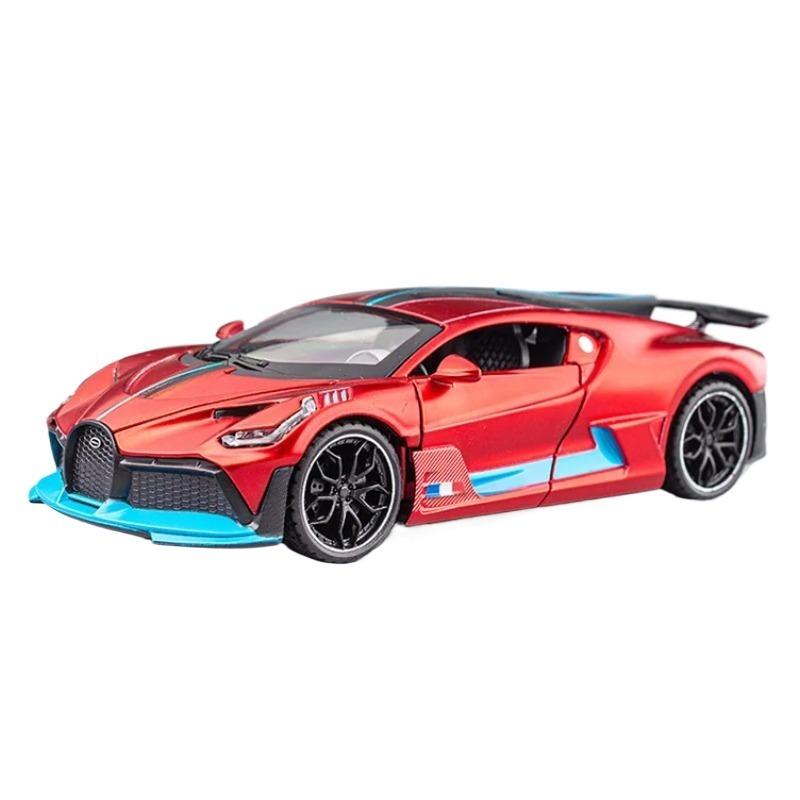 Игрушечная машинка 1/32 масштаба Bugatti Divo Металлическая игрушечная машинка из сплава Литые игрушечные машинки и игрушечные транспортные средства Модель машины Миниатюрная модель машинки Игрушки для детей Рождественский подарок