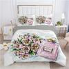 Постельное белье с цветочным принтом, розовый комплект постельного белья с макияжем и наволочкой, романтичный модный подарок для девочек и женщин, комплект пододеяльника