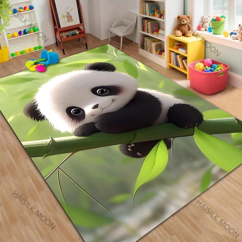 Ковер с 3D принтом панды для спальни мальчика, мягкий ковер для декора детской комнаты, крутой ковер с животным для гостиной, напольные коврики, подарок