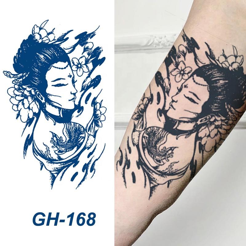 GH Hot Sale Waterproof Long Lasting Temporary Tattoos Stencil Body Art Arm Chest Leg Shoulder Tattoo Stickers for Girl Men Women