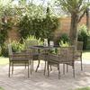Garden Dining Set 5 pcs Grey Poly Rattan