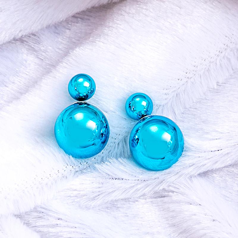 Cute Beans Korean Double-Sided Pearl Ball Earrings - Trendy, Versatile Jewelry
