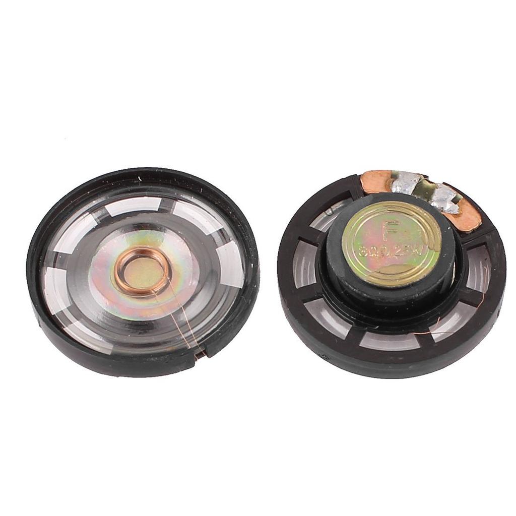 Uxcell Magnetic Speaker Mini Type External Diameter 27mm 8 Ohm 2 Pieces 0.25W