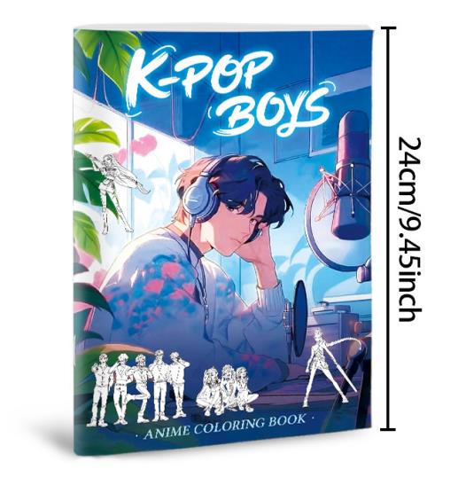 Kpop Demon Hunters Anime Coloring Book, Cute Line Art Drawing Book for Kids, Ideal Gift for Fans