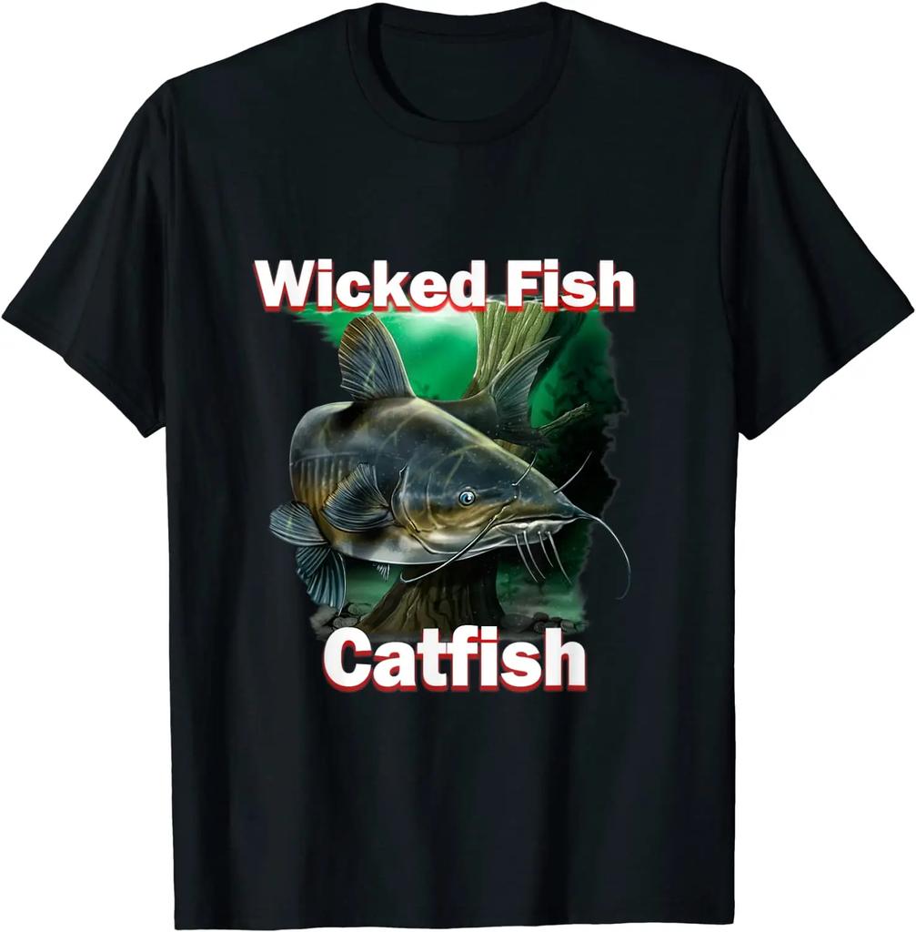 Unique Wicked Catfish Fishing Fashion FisherUnisex Angler Gift TShirt Summer Cotton ONeck Short Sleeve Unisexs T Shirt S3XL