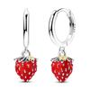 Purple Zircon Hoop Earrings 925 Silver U-shaped Liquid Metal Love Heart Fashion Earrings For Women Jewelry