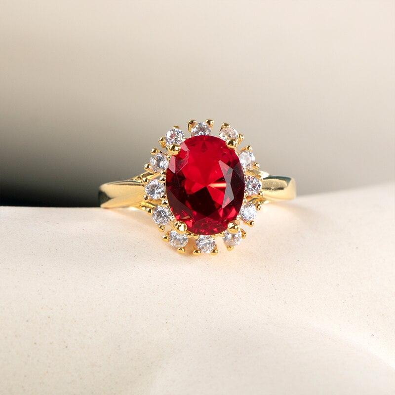 BELLA BOX Gorgeous Oval Blue Cubic Zirconia Ring Wedding Ceremony Party Luxury Accessories Women Elegant Design Fashion Jewelry