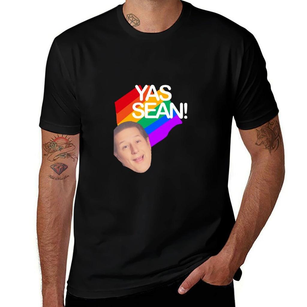 Yas Sean Футболка хлопковые футболки высококачественная футболка мужская 100% хлопок люксовый бренд мужская футболка хлопковая Футболка