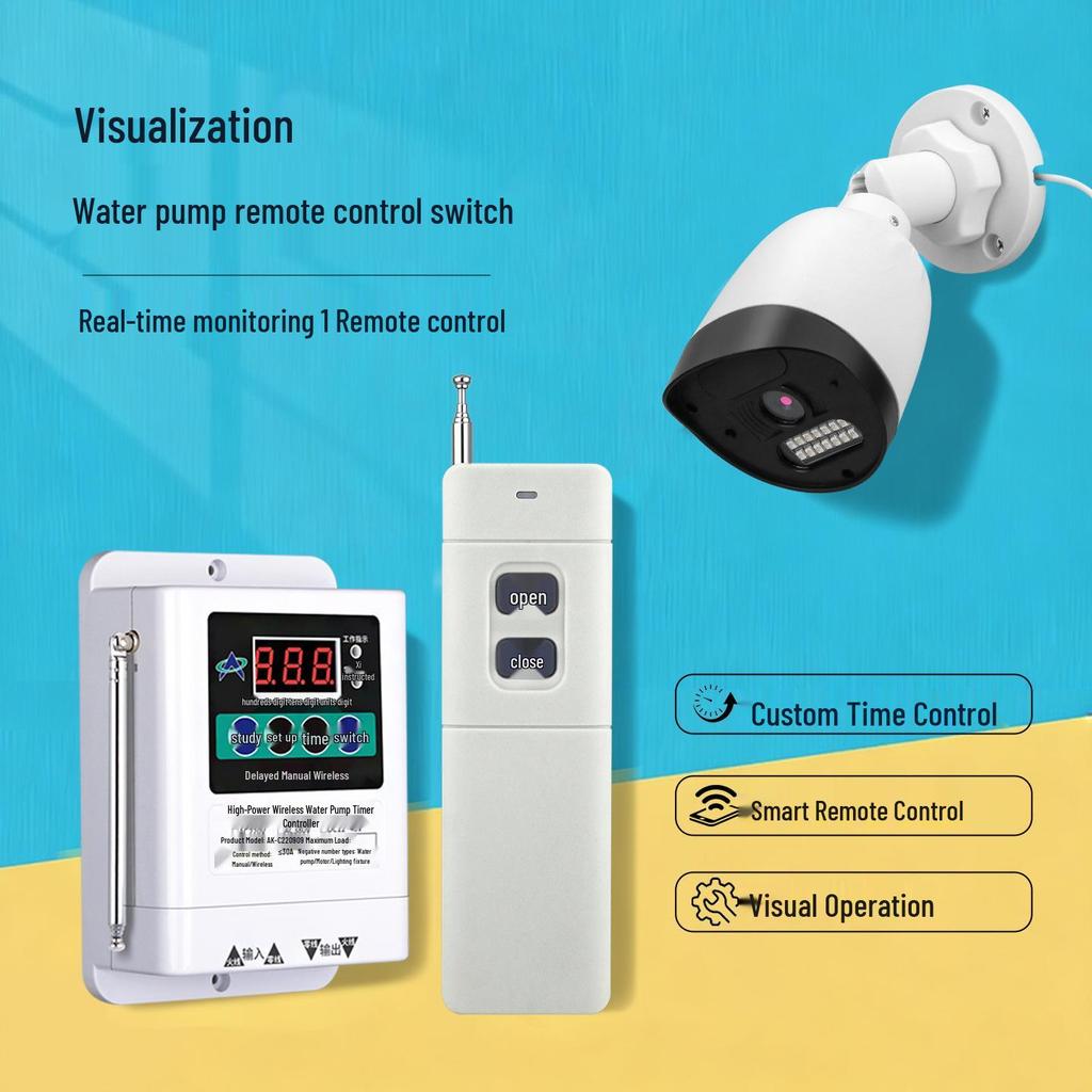 Highly Recommended Remote Control 220V Agricultural Irrigation Timer Switch for Water Pump, 12-48V Motor Controller