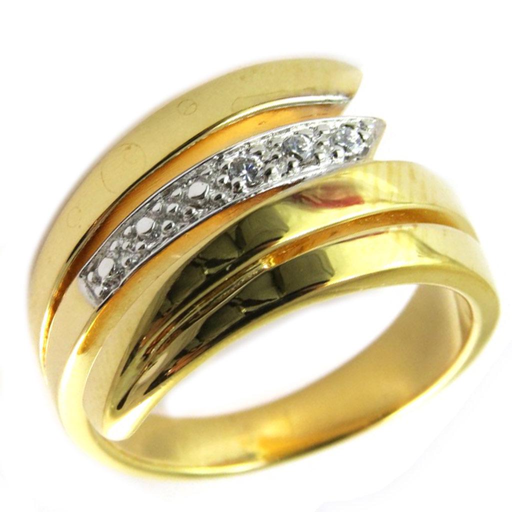 Gold Plated Ring 'Scarlett' Golden 2 Tones