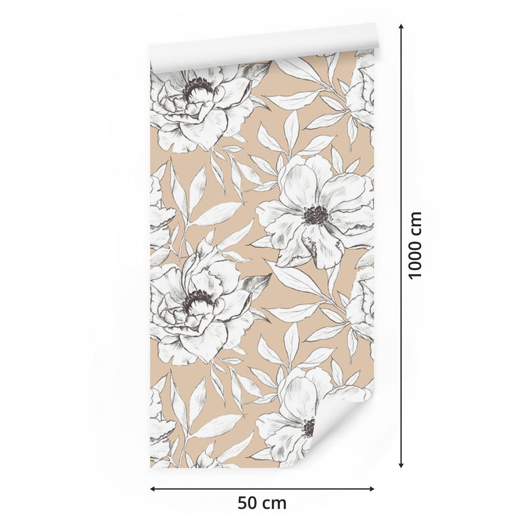 Wallpaper Flowers pattern for living room and bedroom 50x1000