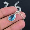 Натуральный голубой рутил 10x14 S Цепочный кулон Ручной работы Тонко отполированный Кулон из стерлингового серебра 925 пробы с современным дизайном Подарок на свадьбу для невесты