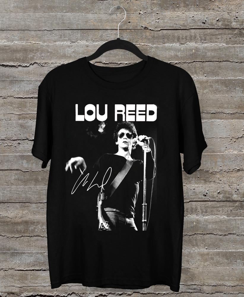 НОВАЯ Классическая Ретро Черная Рубашка Lou Reed Signature Все Размеры Унисекс Футболка Унисекс