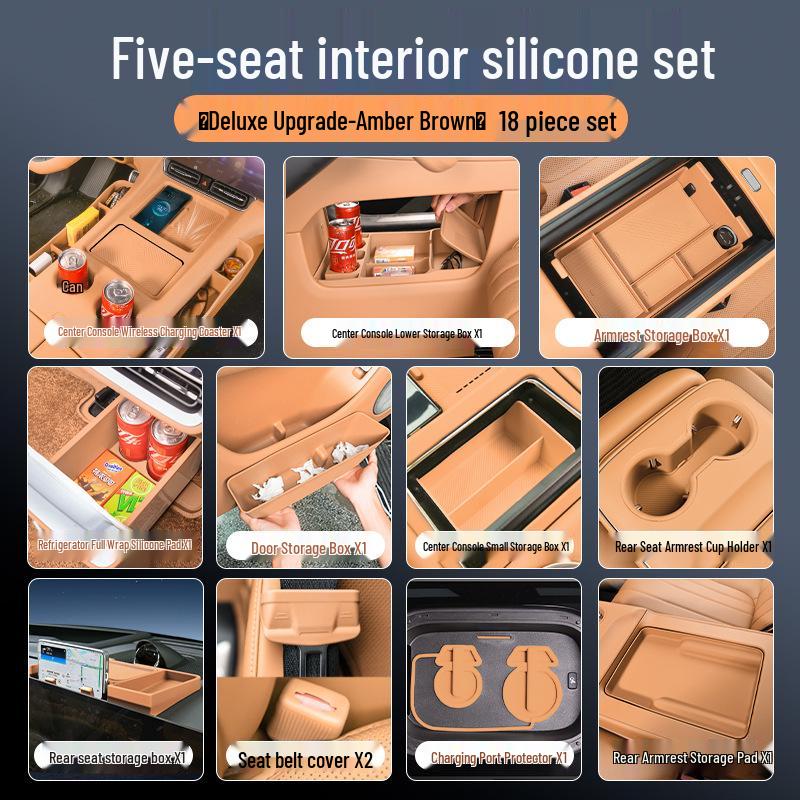 Набор силиконовых протекторов для салона автомобиля AITO M8 - Аксессуары для центральной консоли и подстаканника