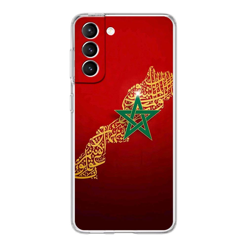 Флаг Марокко Maroc Марокко Паспорт Чехол для телефона для Samsung Galaxy S25 S24 Plus S23 FE S22 S21 S20 Ultra 5G S10 S10E Прозрачный чехол