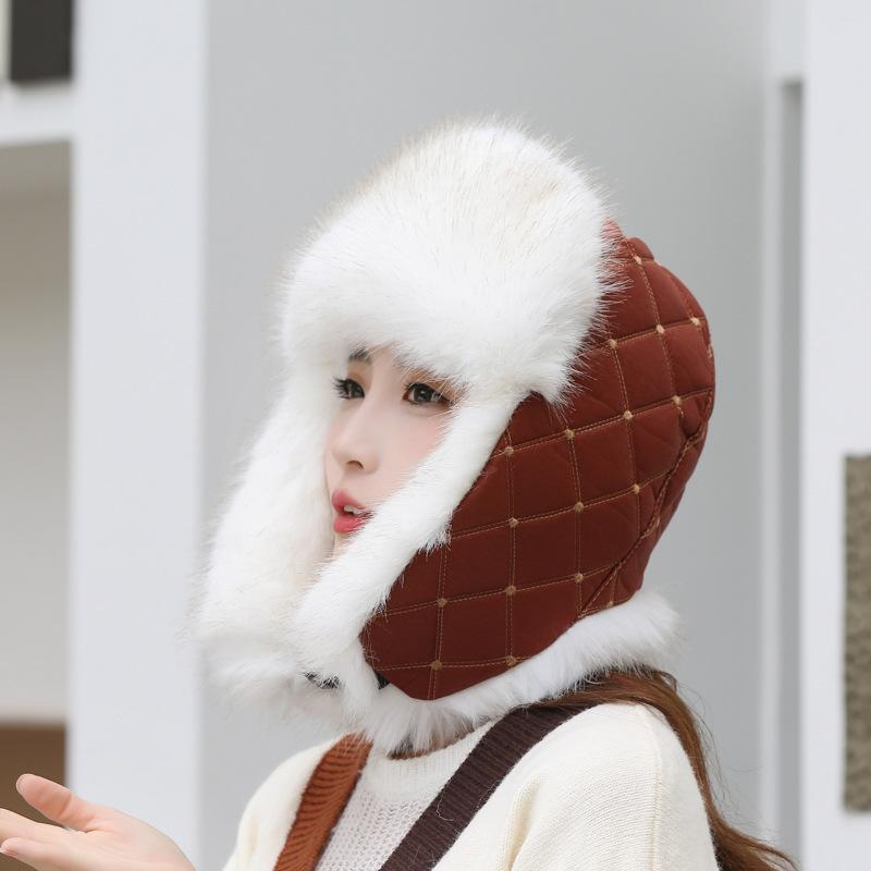 Winter Imitation Fur Women's Thickened Warm Hat High Imitation Fox Hair Ear Protection Cold Hat Fleece Thickened Hat