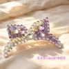 Handmade Purple Rhinestone Pet Hair Clips Set Pearl Crystal Dog Hair Accessories for Maltese Yorkshire Bichon Long Hair Puppy Grooming Decor