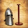 Silver Barbuda Helmet with Display Stand Authentic Medieval Knight Armor
