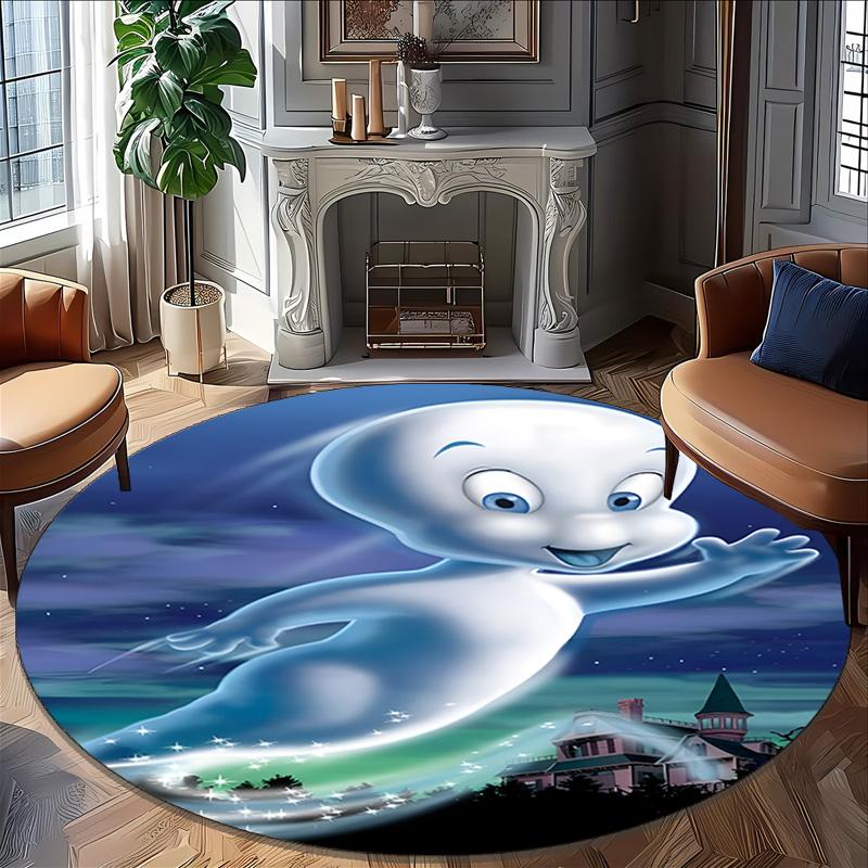 1pc Casper2 Carpet, Round Rug, Comfortable, Suitable for Entryways, Living Rooms, Office, And Bedrooms, Christmas Decoration