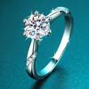 D Color 1-3 Carat Solitaire Moissanite Engagement Ring for Women Sparkling Lab Grown Diamond Band Ring 925 Silver Jewelry