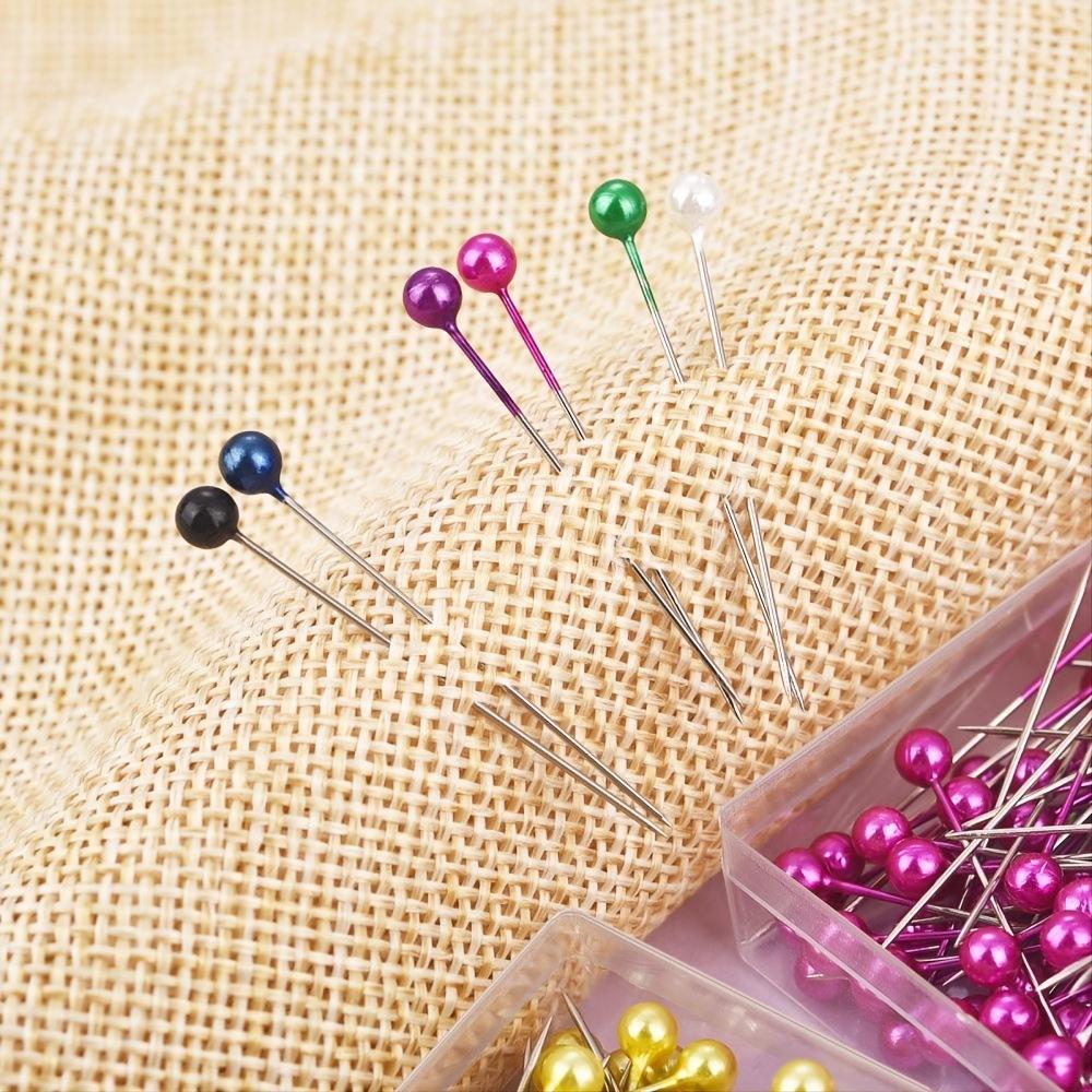 100Pcs/Box 38mm Colorful Round Pearl Head Needles Stitch Straight Push Sewing Pins For Dressmaking DIY Sewing Tools Positioning
