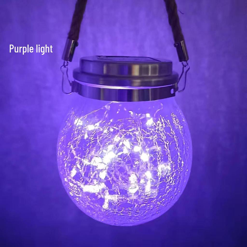 Solar-Powered Outdoor Garden Hanging Light - Glass Mason Jar Christmas Decoration