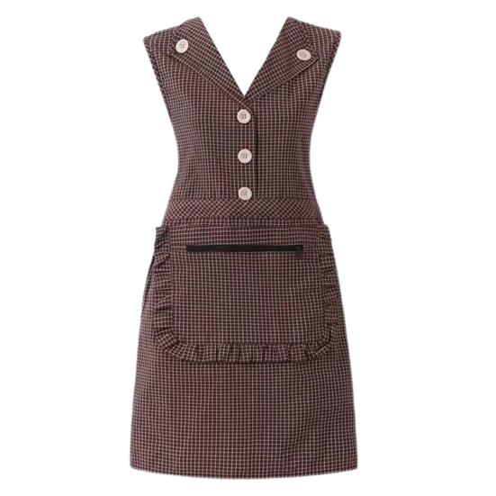 Фартук-жилет, прочный западный стиль, моющийся дизайн с лацканами, хлопковый комбинезон для кафе, ресторана, товары для дома