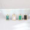 Necklace Pendant Multipurpose Gold-plated Rectangular Geometric Reusable Decorative Stainless Steel Classic Abalone Shell DIY