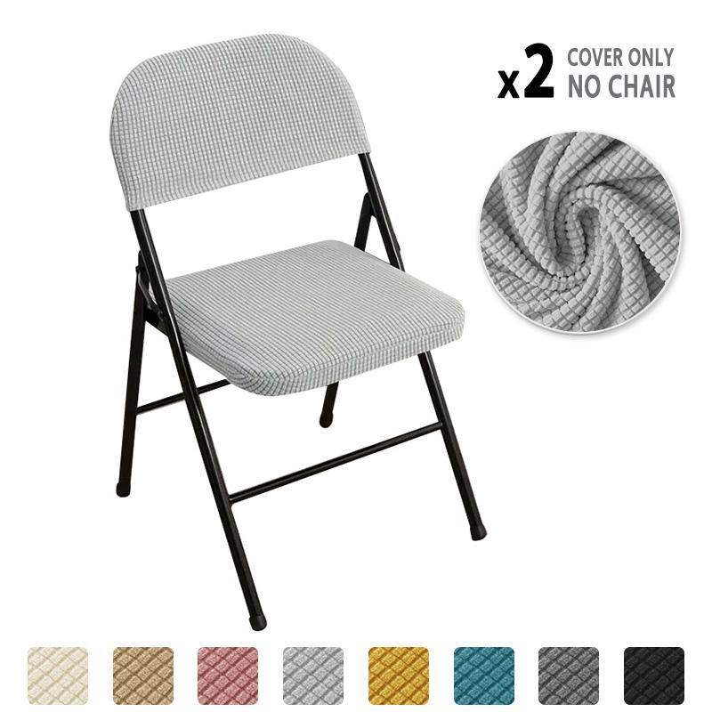 2 Pack Folding Chair Covers Polar Fleece Anti Dirt Removable Slipcovers For Wedding Dining Room Home