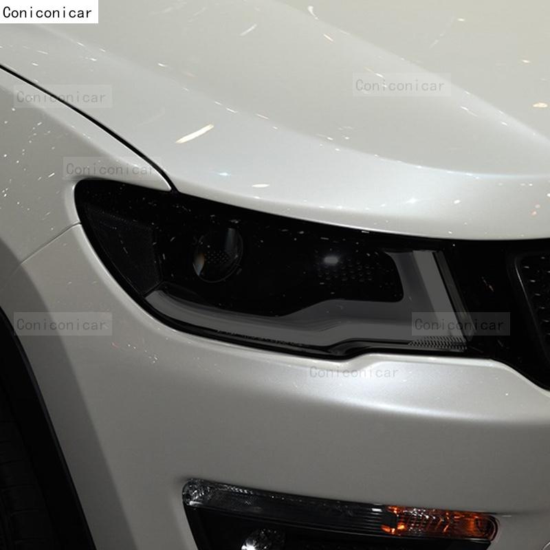 Для JEEP Compass 2017-2020 Автомобильный Фонарь Фары Черная Защитная Пленка из ТПУ Передний Свет Изменение Цвета Тонировка Наклейка Аксессуары