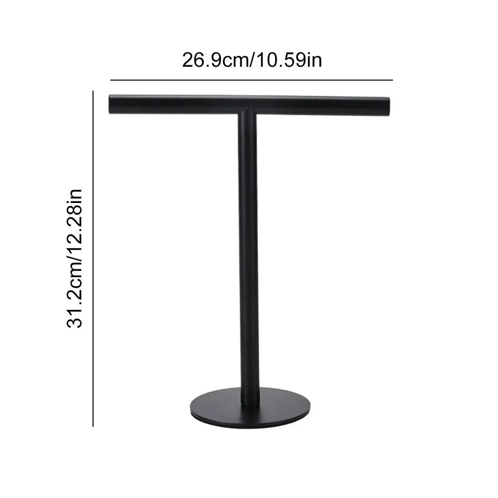 Черная напольная вешалка для полотенец из нержавеющей стали, Т-образная вешалка для полотенец, настенный держатель для полотенец, подставка для туалетного столика в ванной