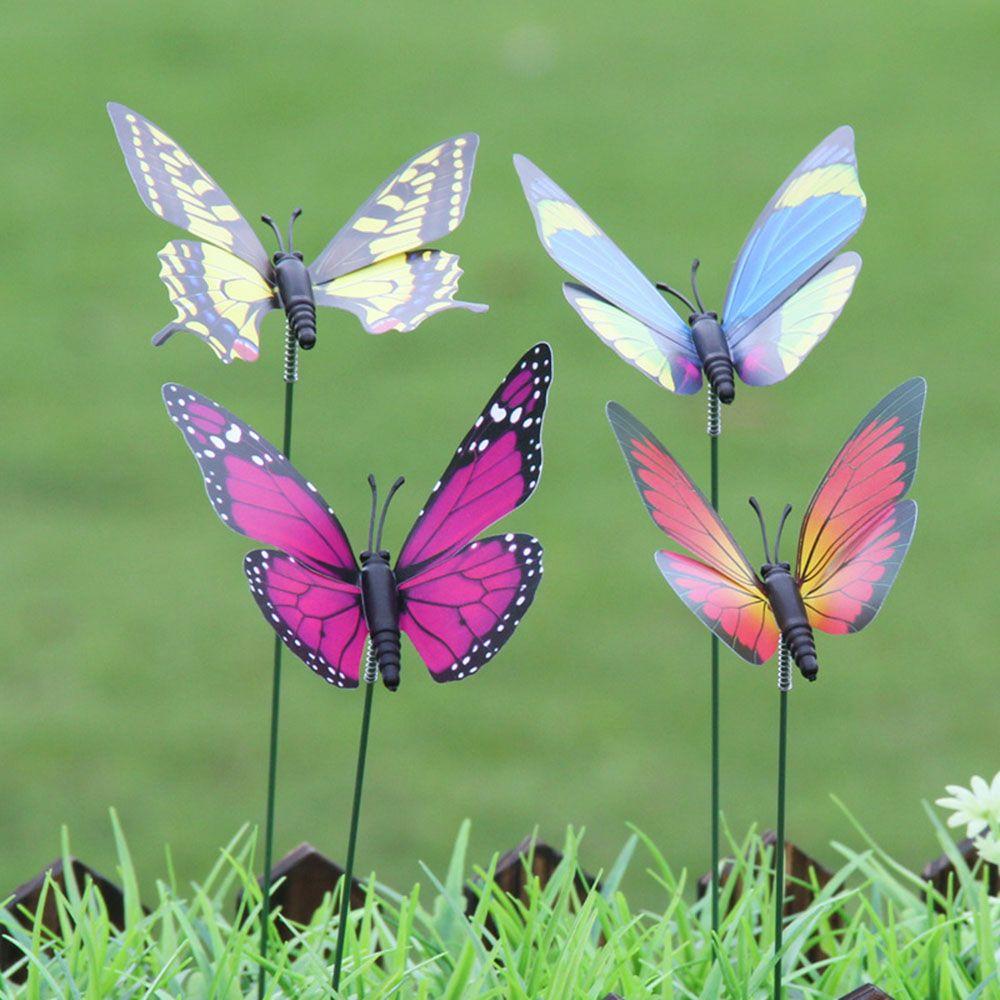 Lawn Decor Yard  Artificial Butterfly with Rods Simulation Color Garden Decoration Fake Butterflies