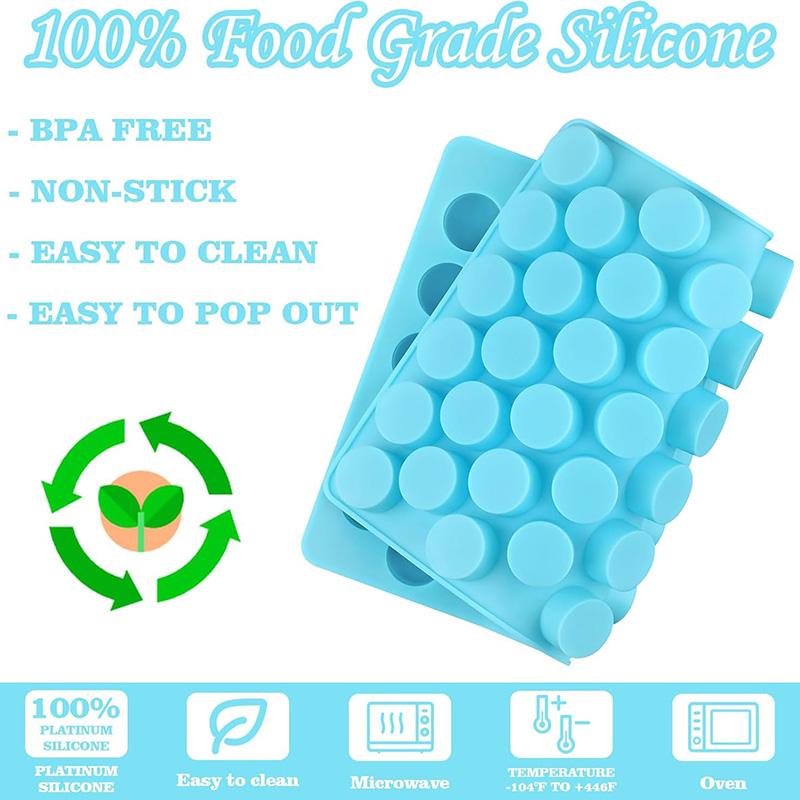Round Chocolate Cookie Molds New Size 55-Cavity Cylinder Chocolate Cover Cookie Silicone Molds for Candy Mini Cakes Jelly Baking