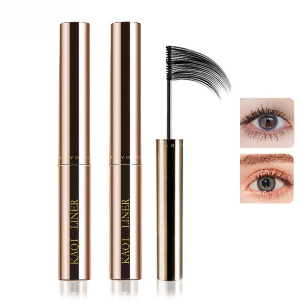 Щеточка UNYOKE водостойкая, ее можно удалить при нагревании, для более низкого естественного изгиба. ИЗОГНУТАЯ черная сверхтонкая тушь для ресниц с длиной 2,5 мм, 24-часовая защита от пота, не