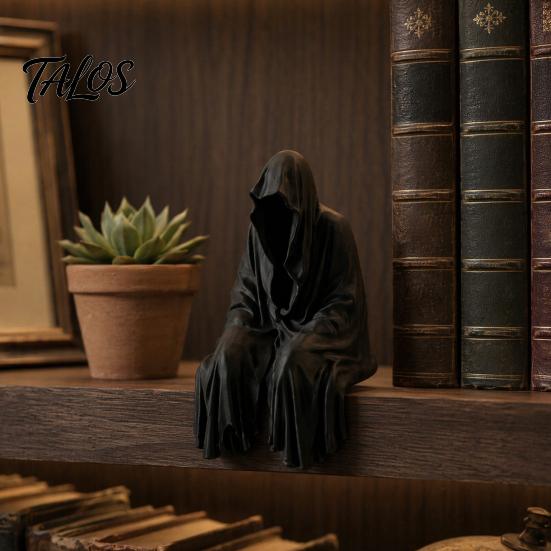 Безликая статуя-тень, Абстрактное темное искусство, 3D-печатный декор для домашнего офиса, Мистическая силуэтная скульптура для полки или камина