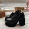 Taizhou Thick-soled Black Fashion Single Shoes College Style Pedal High Heels Autumn New Shoes Women