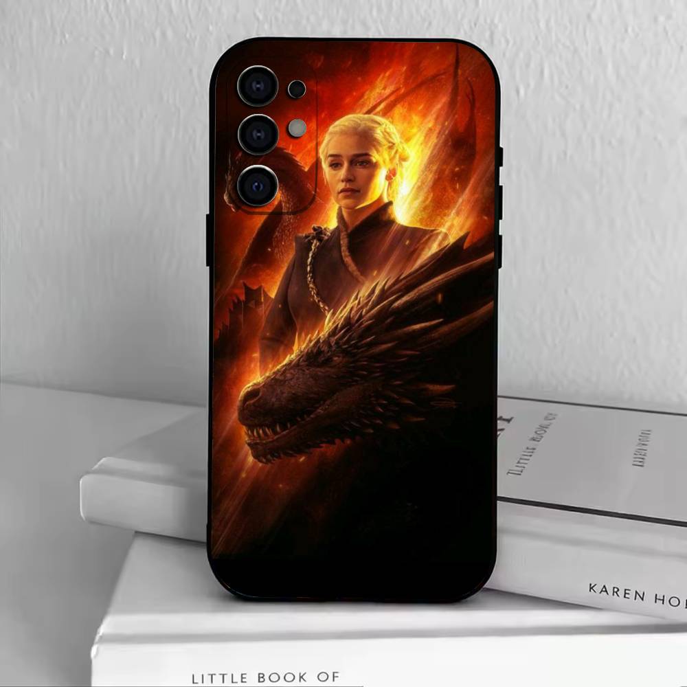 DM-game of Dragon Mother Thrones Phone Case For Samsung S25,S24,S21,S22,S23,S30,Ultra,S20,Plus,Fe,Soft Silicone Black Cover