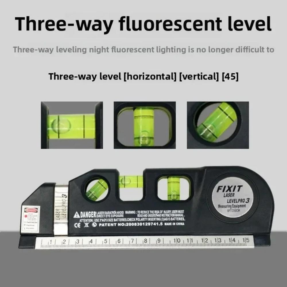 Многофункциональный лазерный уровень-выравниватель 3 режима линии Перекрестный Вертикальный Горизонтальный Лазерный измеритель расстояний Инструмент для измерения расстояний Противоскользящая рукоятка