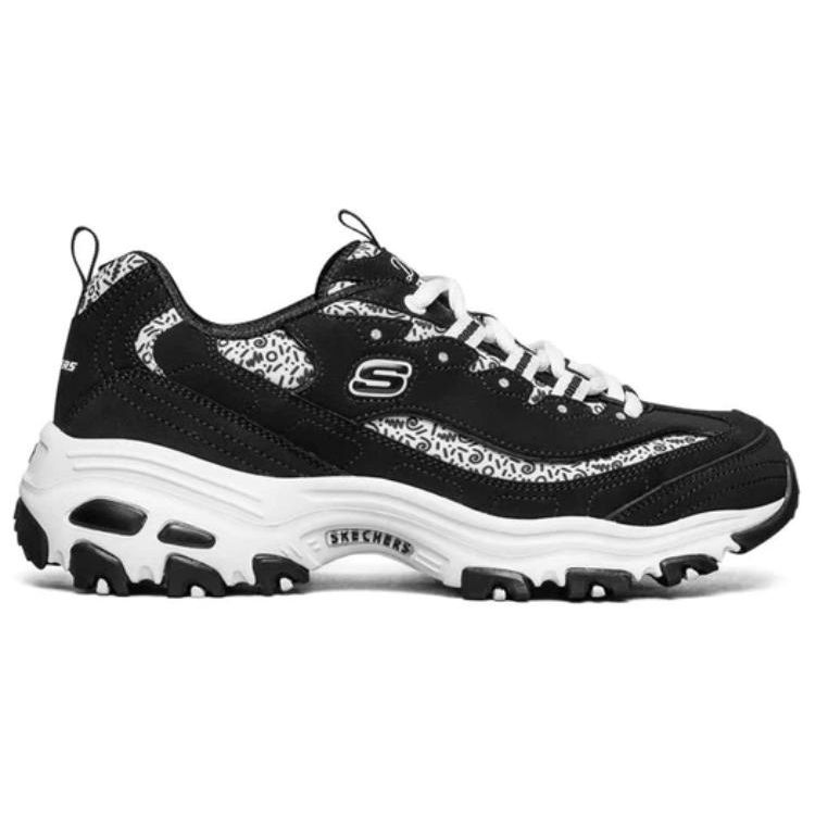 Skechers DLites 1.0 Спортивные повседневные кроссовки на низкой подошве из синтетической кожи PU Женские кроссовки Белый Черный 13169-BKW
