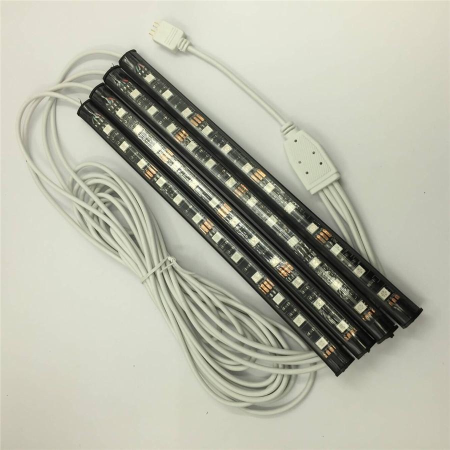 5 шт. RGB светодиодная лампа для декора салона автомобиля, атмосферная подсветка, подсветка для ног, волоконно-оптические ленты