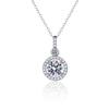 Necklace For Women 100% Sterling S925 Silver With White Gold Plated Lab Diamond Jewelry Wedding Pendant Zircom