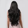 Long Black Synthetic Wigs Middle Part for Black Women Wavy Cosplay Hair Wigs Heat Resistant Fiber
