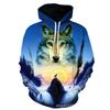 Осенне-зимняя мужская повседневная толстовка с капюшоном Animal Wolf 3D Printed Pullover Hoodies & Sweatshirts Men's