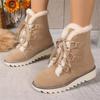 Fashion Women's Snow Boots Fashion High Top Cotton Shoes Plush Warm Winter Boots Lace Up Ankle Boots for Women Platform Boot Botas Mujer