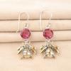 Natural Pink Tourmaline Gemstone 925 Sterling Silver Handmade Dangle Earrings 2" EE-154-19