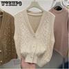 Весенне-осенний женский вязаный кардиган-жилет с V-образным вырезом, женская верхняя одежда, маленькая майка
