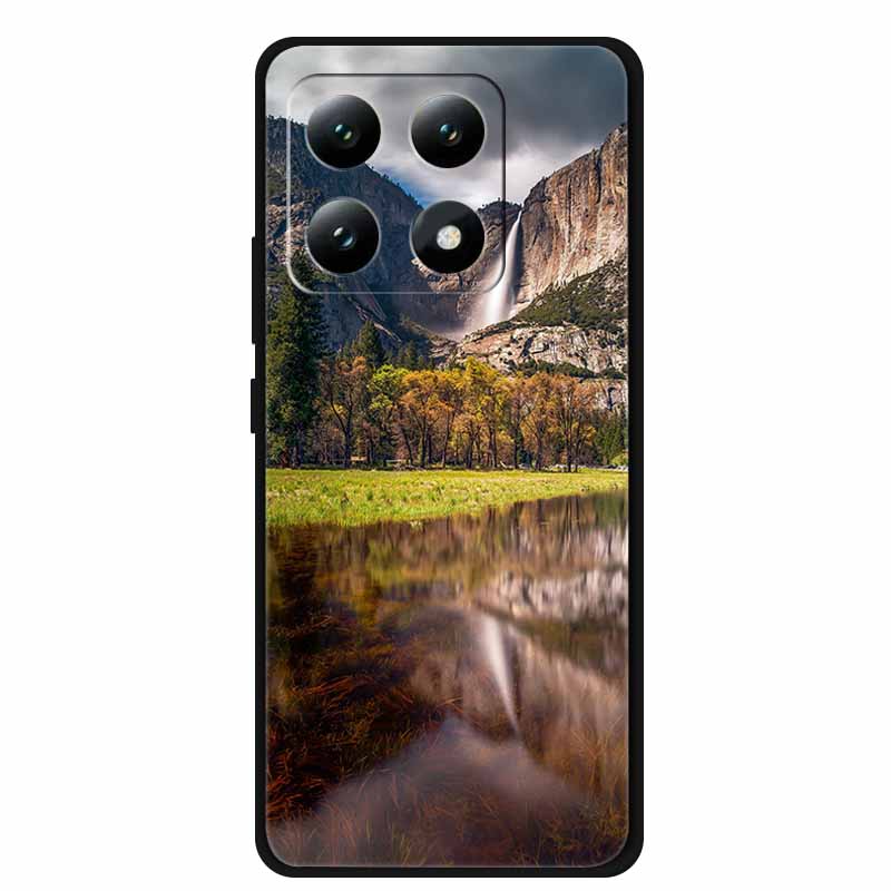For Xiaomi 15T 5G Black Protection Scenery Printed Soft Silicone Bumper for Xiaomi 15T Pro 5G Cloud Planet Painted Bumper Coque