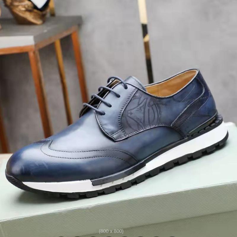 Fashion Spring New Men's Business Casual Shoes Real Leather Shoes British Lace-up Cowhide Fashion Men's Shoes Zapatos Sapat A7