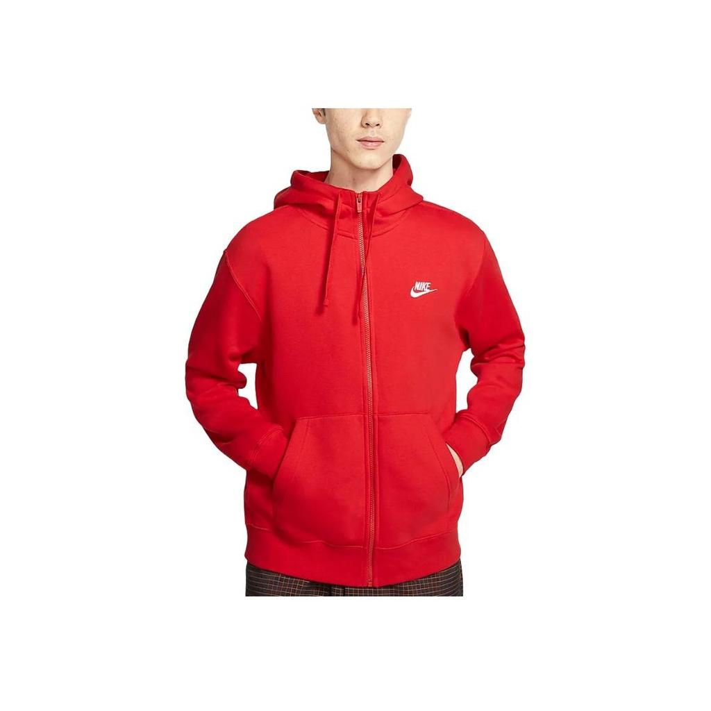 Nike Sportswear Club Fleece Hooded Zip-Up Long Sleeve Jacket Men Jackets University-Red BV2646-657