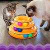 Интерактивная игрушка-треки для кошек, башня для кошек с разноцветными шариками, умственный и физический тренажер, увлекательная игра-головоломка для активных кошек, игрушка для домашних животных